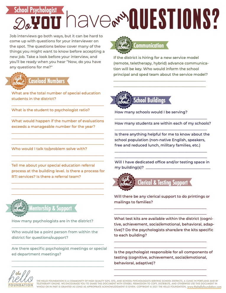 questions for school psychs to ask in job interviews click to download pdf