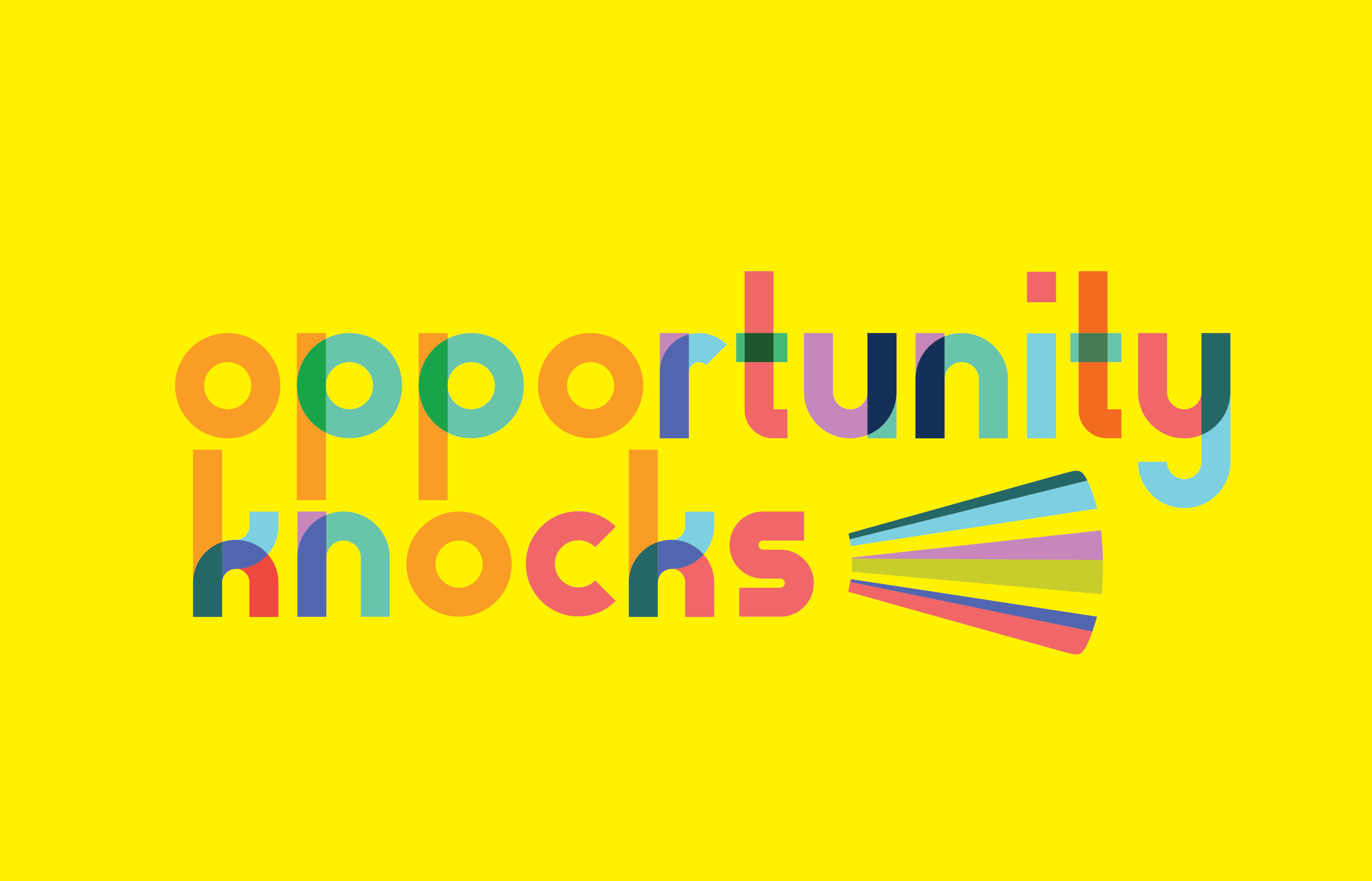 opportunity knocks multicolor words